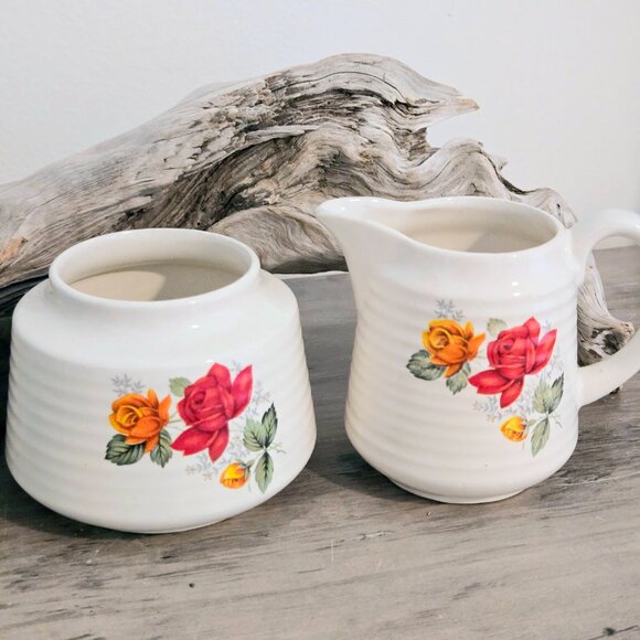 3 For 55 👍🫶 Mid Century Modern Floral Ceramic Cream & Sugar Jugs - Picture 2 of 5
